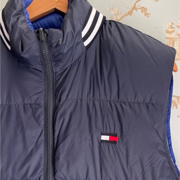 Tommy Hilfiger Men Reversible Down Puffer Vest Size L Colorblock Classic Casual - Picture 10 of 16